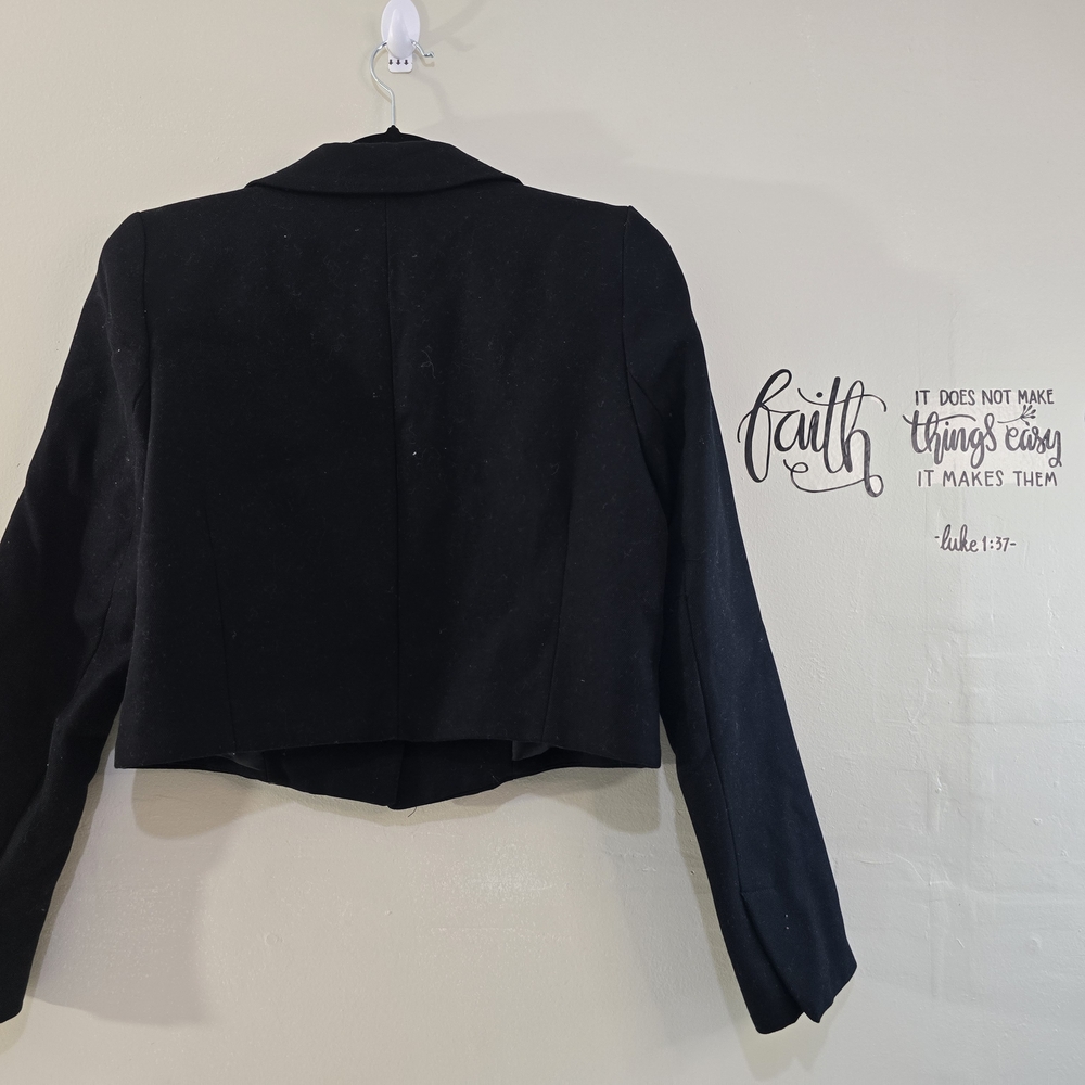 Zara Black Cropped Blazer Jacket - Picture 2 of 5